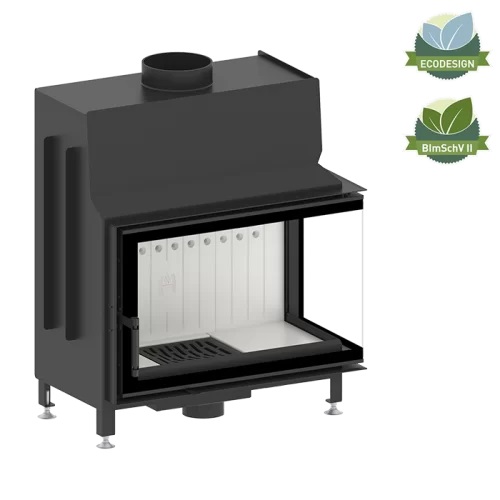 Zestaw kominek powietrzny stalowy KRATKI LUCY Prawy BLACK 14 kW Ø 200 z akcesoriami HITZE STMA 68x43R kominek fireplace DECOR 2 - Zestaw kominek powietrzny stalowy KRATKI LUCY Prawy BLACK 14 kW Ø 200 z akcesoriami